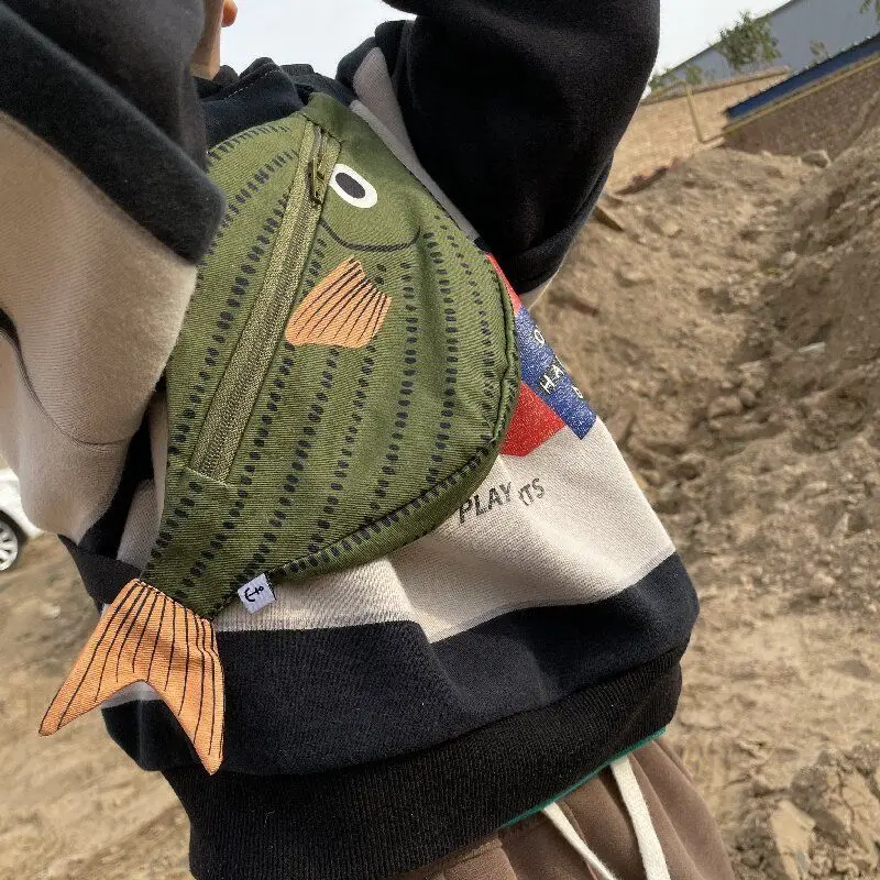 Temperamento niños bebé océano verde peces tropicales dinero monedero bandolera riñonera hombres y mujeres