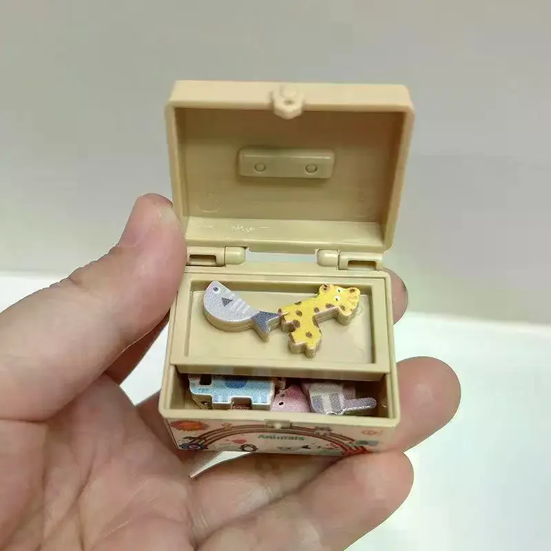 1 ensemble Miniature Simulation modèle maison de poupée lettre chiffres bloc Puzzle tri briques mathématiques petit ornement jouets pour enfants