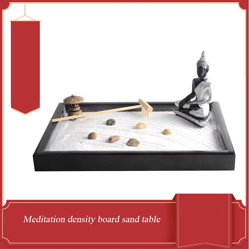 Creative Meditation Zen Sand Tray Density Board Sand Table Crafts Unique Buddha Incense Home Decoration