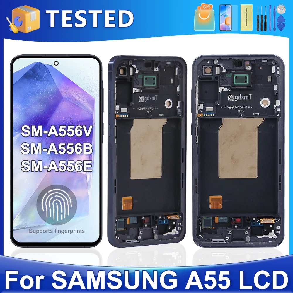 

For AMOLED 6.6''A55 For Samsung A55 5G A556V A556B A556E A5560 LCD Display Touch Screen Digitizer Assembly Replacement