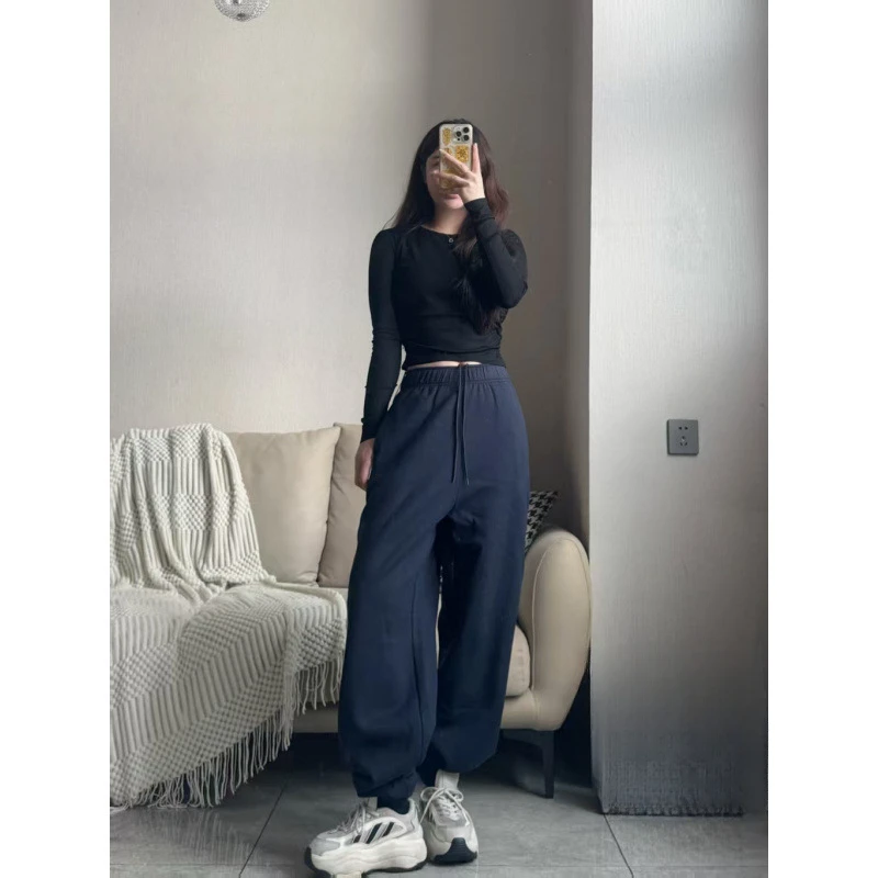 Women Yoga Sweatpants Wide Leg Drawstring Pants Loose Fit Casual Sports Trousers Comfortable Daily Wear Athleisure Bottoms