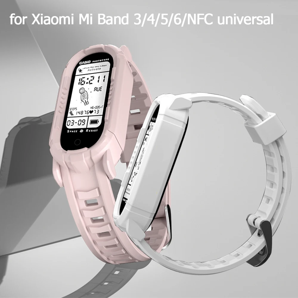 Rubber Bracelet For Xiaomi Mi Band 6 5 4 3 Strap NFC Watchbands Sport Silicone Smartwatch Wristband Pulseira Correa Miband 6 5 4