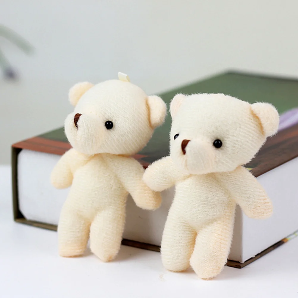 5 Pcs Soft Animal Mini Bear Plush Figure Toys Ornament Baby Multi-function Pendant Child Girls