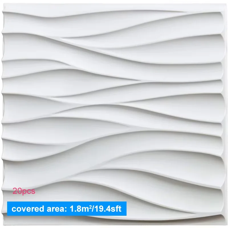 20 STKS 3D Wandpanelen 30x30 cm Indoor Wanddecoratie voor Woonkamer Slaapkamer Hotel Kantoor Muurschildering Tegel-paneel-Schimmel 3D Muursticker