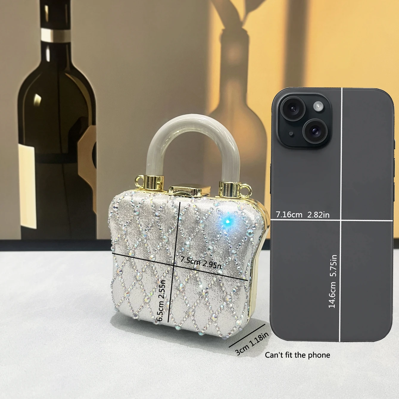 Luxury Designer mini small shoulder bags Evening bag Purses and handbag funny shape Clutch purse Party Sparkling rhinestone