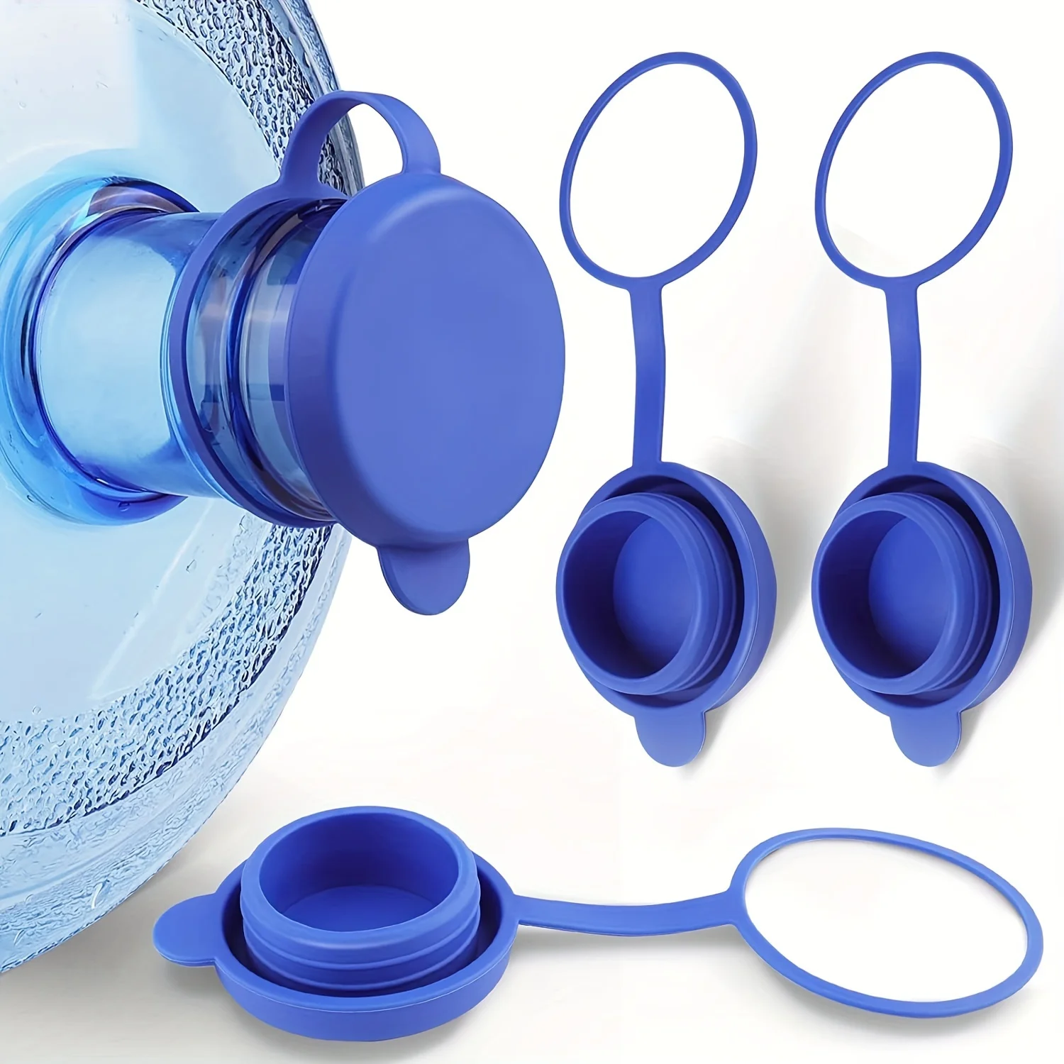 3Pcs 5 Gallon Dispenser Water Bottle Cap Silicone Reusable Replacement Cap Non Spill Bottle Caps For 2.1in/55mm Water Bottle