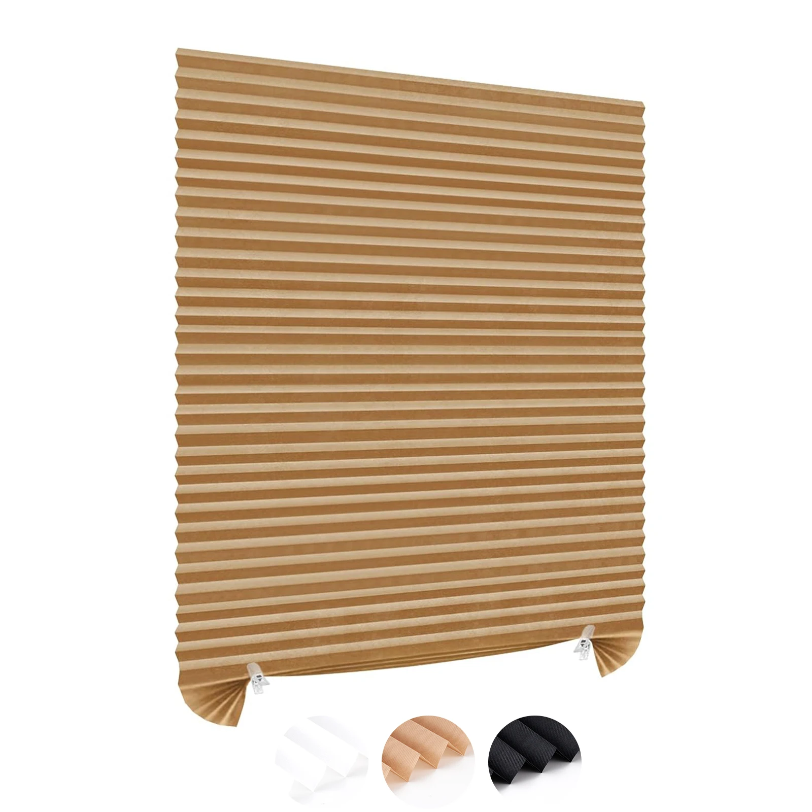 Self-adhesive Window Blinds Non-woven Fabrics Pleated Blinds for Car Office Conference Room Home Bedroom Kitchen Bathroom
