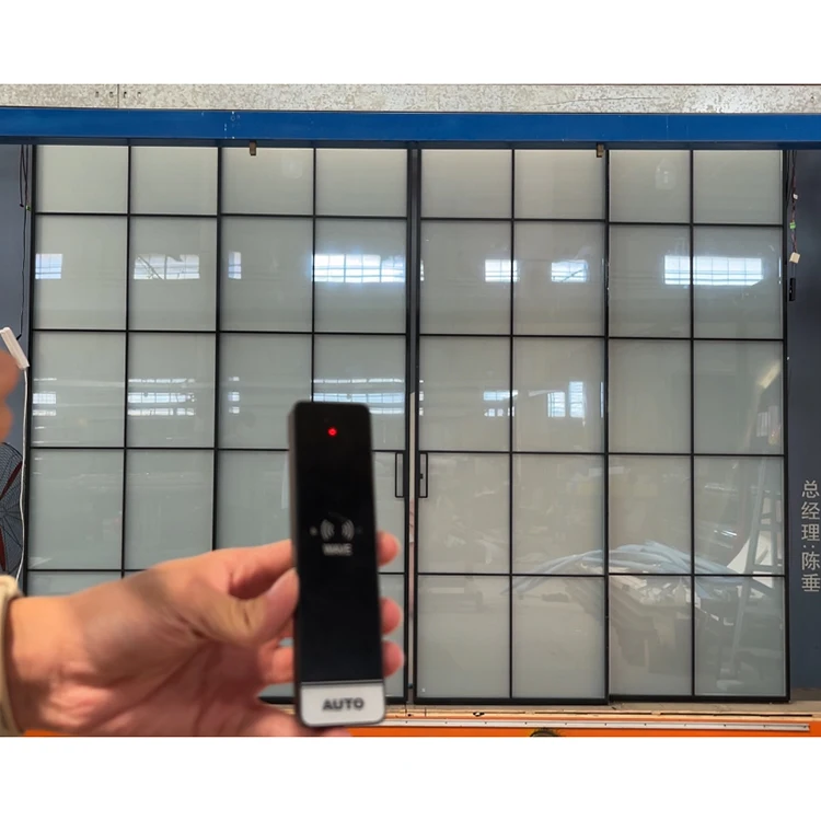 Bedroom Shower Office Switchable Smart Glass Door Partition Wall Aluminum French Auto Sensor Glass Automatic Sliding Door System