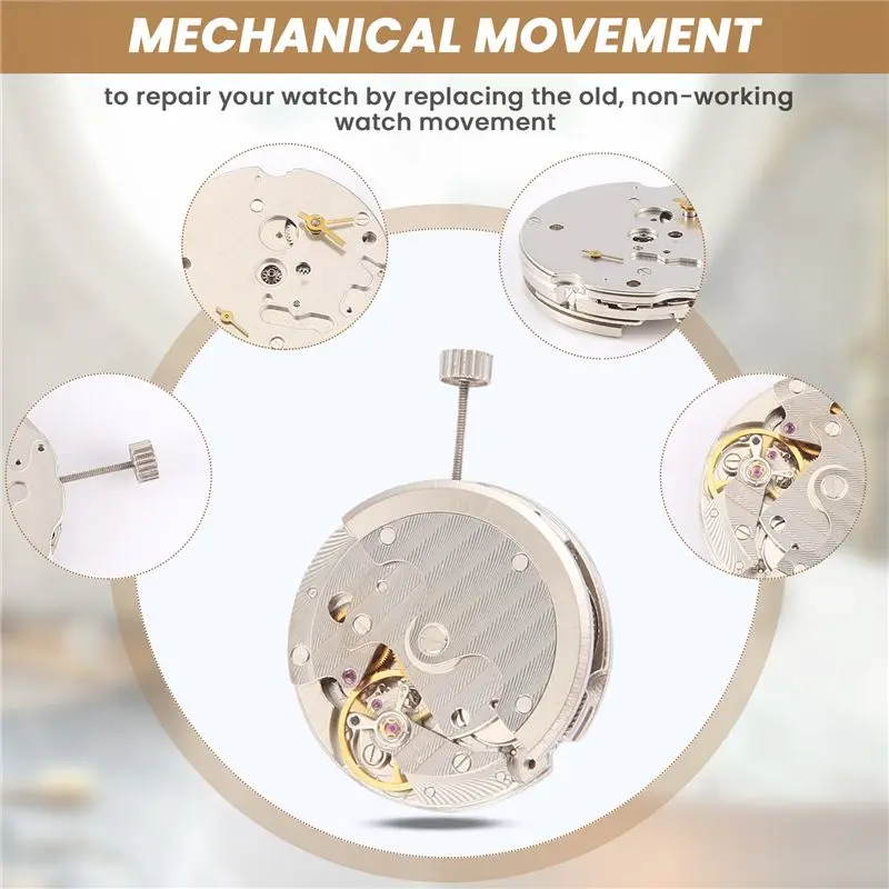 B84B Mechanical Automatic Watch Movement Replacement for T17 Spare Parts Accessories Two-Hand Metal