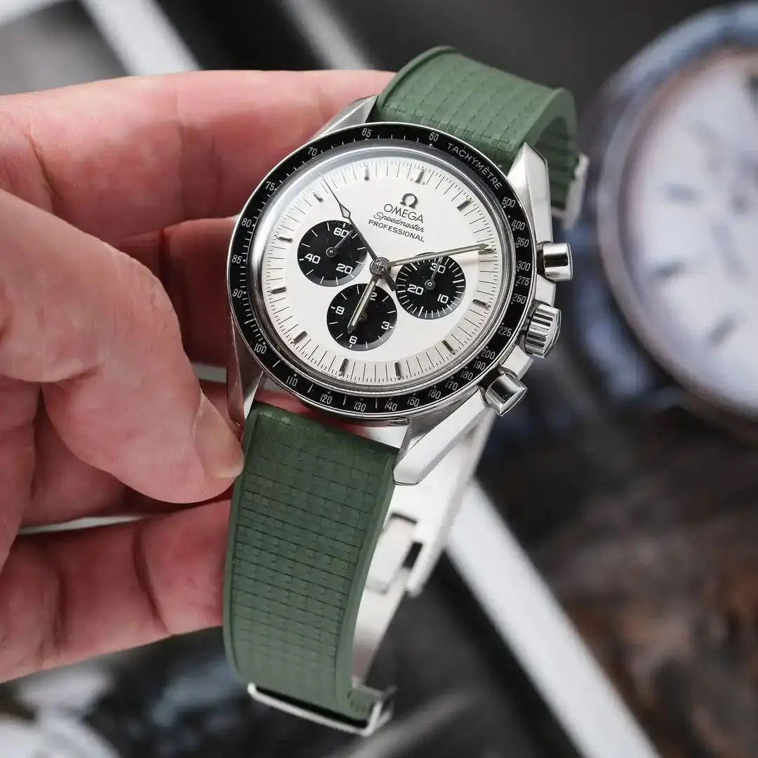 For Grand Seiko Omega SpeedMaster 19mm 20mm 21mm  22mm 24mm Mosaic FKM Watch Strap Skin-Friendly Watch Bands