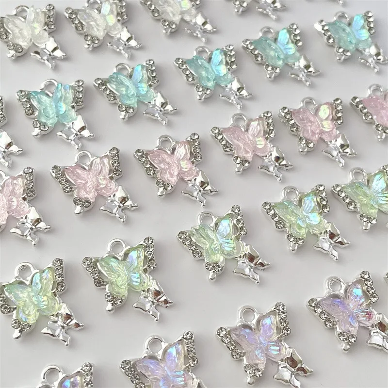 

Подвеска-бабочка Sweet Fairy с двойным слоем и эффектом трейлинг-фолда, с покрытием, для изготовления украшений своими руками, компоненты для бисероплетения, для ожерелий и браслетов