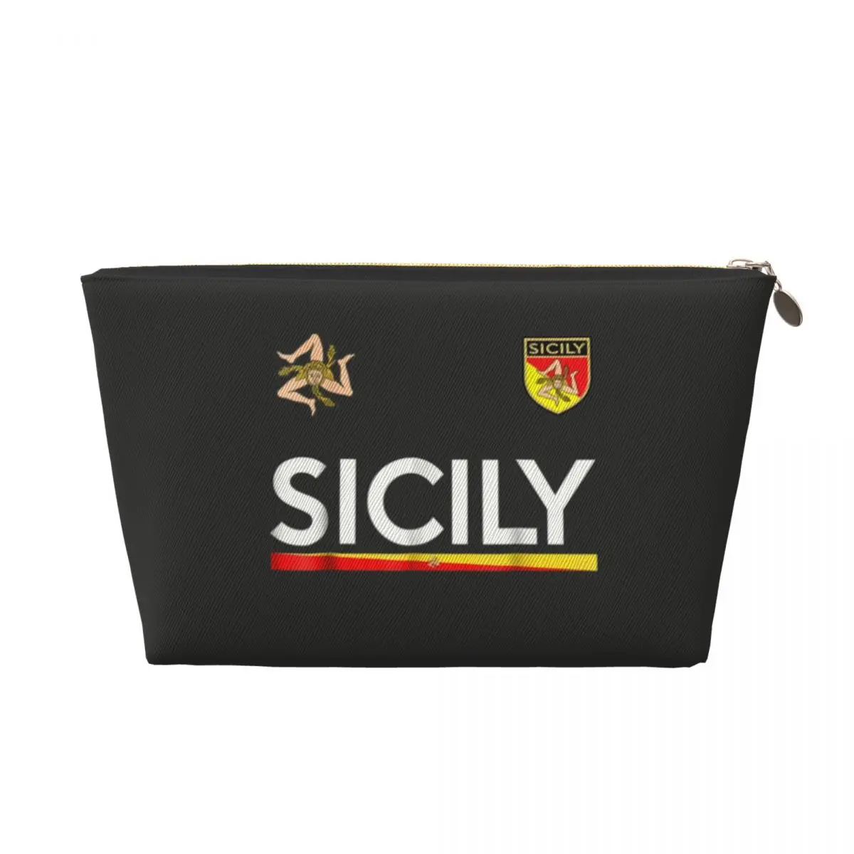 Sicilia กระเป๋าแต่งหน้าเสื้อแข่งฟุตบอลอิตาลีลายฟุตบอล Sicily ที่จัดระเบียบเครื่องสำอางสำหรับเดินทางน่ารักกระเป๋าใส่เครื่องอาบน้ำเก็บของจากอิตาลี