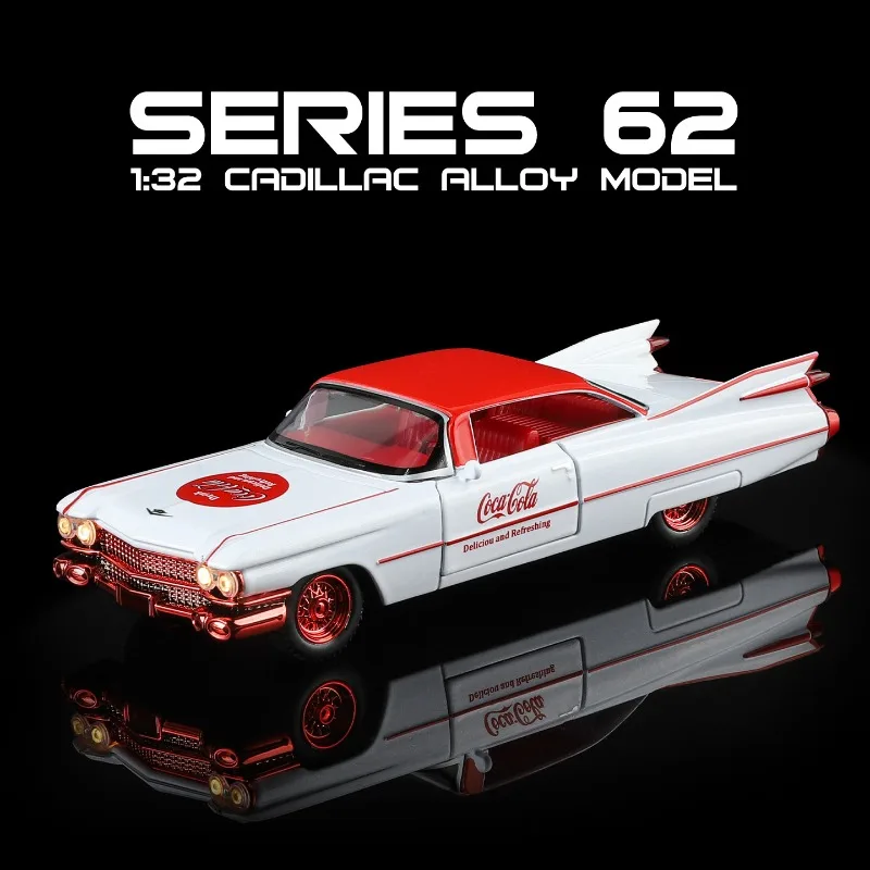 

Моделирование 1/32 1961, серия Cadillacs 62, кабриолет, модель автомобиля из сплава, звуковой свет, детский металлический игрушечный автомобиль, миниатюрный Voiture