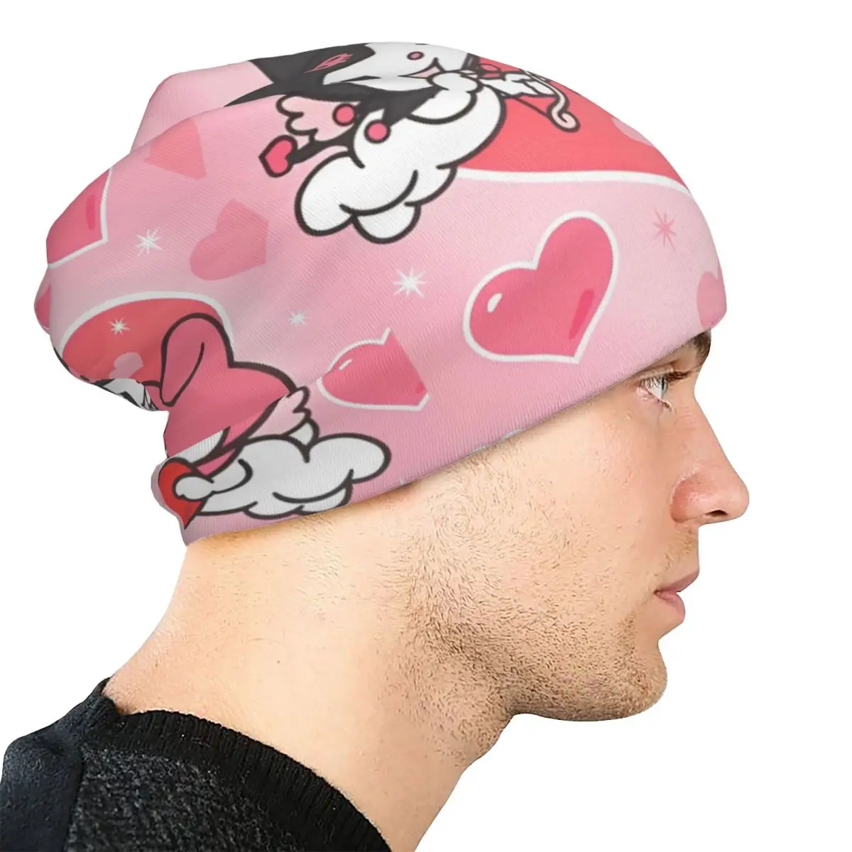 愛らしいクロミとマイメロディのボンネットハット、秋冬のストリートスカルキャップ、ビーニー帽、サンリオ、男女兼用、春の多機能キャップ