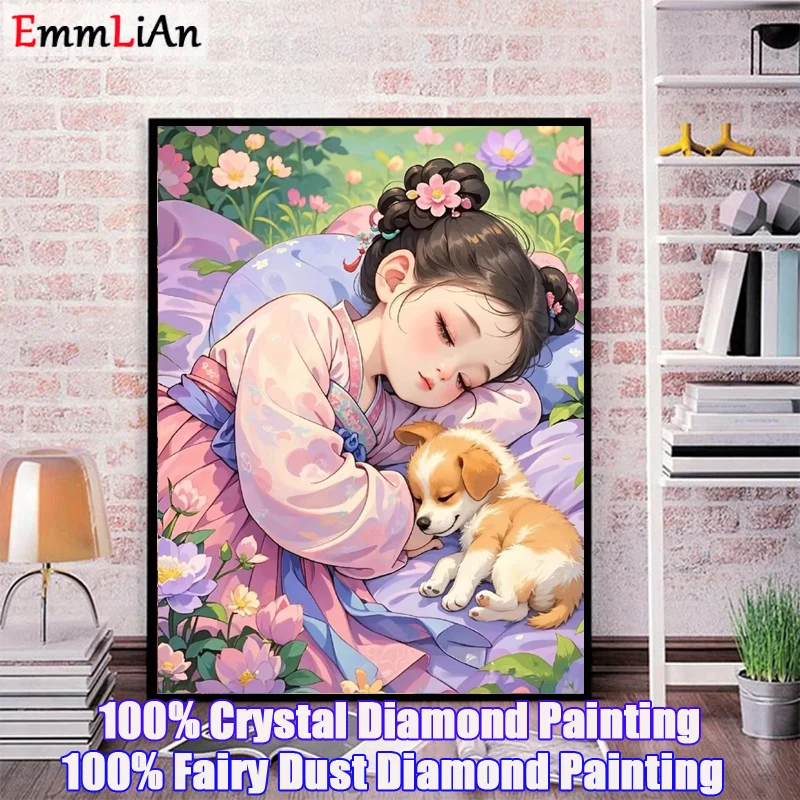 

5D Diy Fairy Dust Diamond Painting kit Moon Chinese Girl Full Crystal Diamond Mosaic Art Rhinestones Embroidery Home Decor Gift