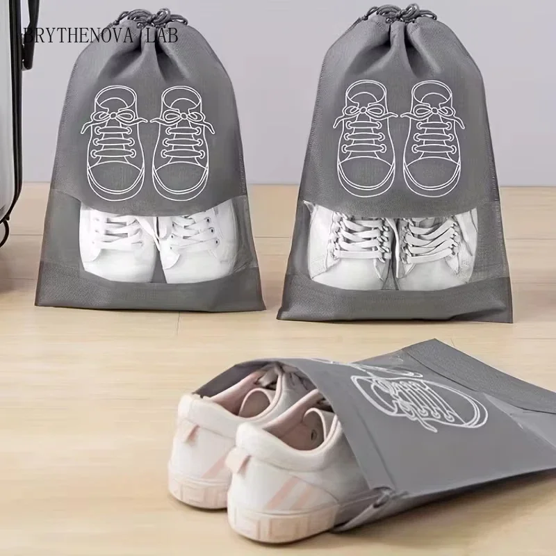 5 Pcs Large Shoe Storage Bags Shoe Bags for Travel Drawstring Dustproof Shoes Drawstring Non-woven Shoes Storage