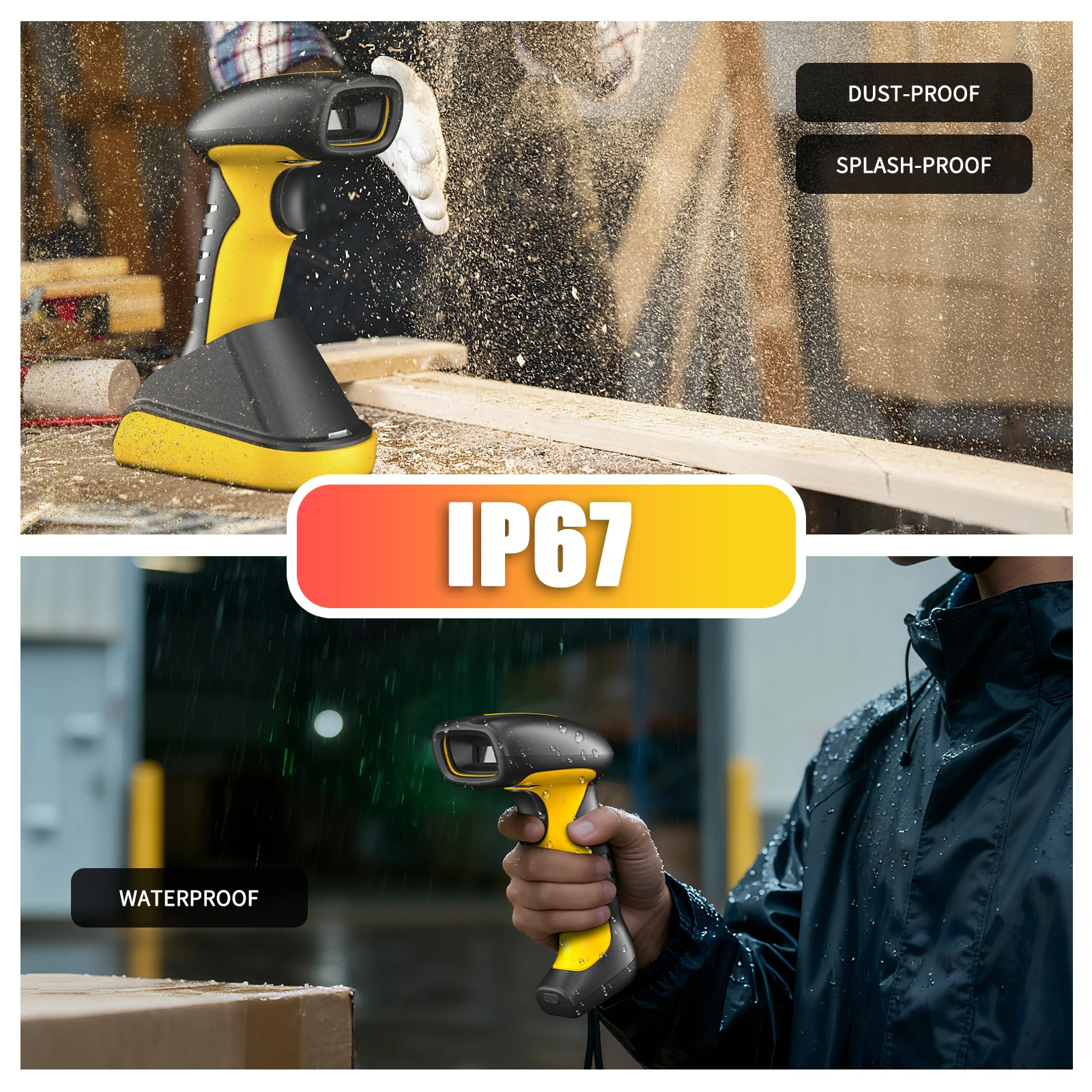 NETUM NT-1698W Handheld Wirelress Barcode Scanner AND NT-1228BL Bluetooth 1D/2D QR Bar Code Reader PDF417 for IOS Android IPAD