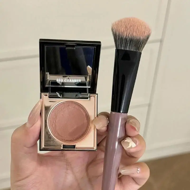 Soft Bristle Portable Blush Brush Face Cheek Contour Powder Cosmetic Tool Women Girls Makeup Starters Daily Beauty Supplies