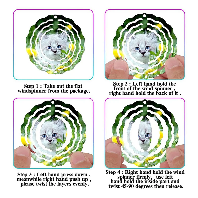 

ABYN-24Pack 8 /3Inch Sublimation Wind Spinner Blanks Wind Spinners Hanging Wind Spinners For Indoor Outdoor Garden Decoration