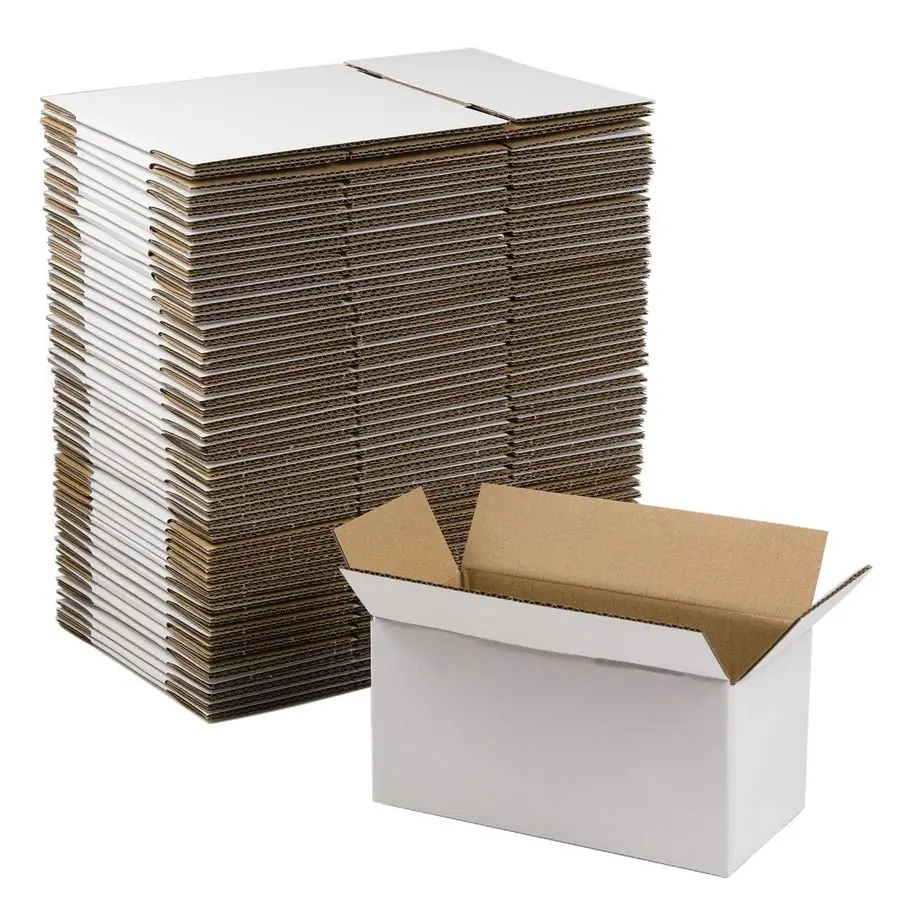 

Pack 8x4x4 Inches Shipping Boxes, Small Corrugated Cardboard Boxes for Mailing and Packing, White