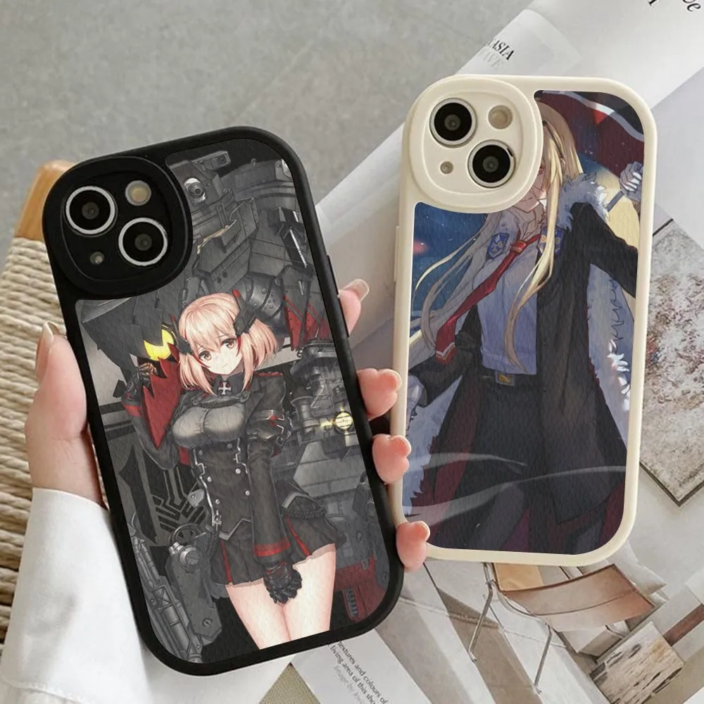 Game Azur Lane Phone Case Hard Leather For iPhone 14 13 12 Mini 11 14 Pro Max Xs X Xr 7 8 Plus Fundas