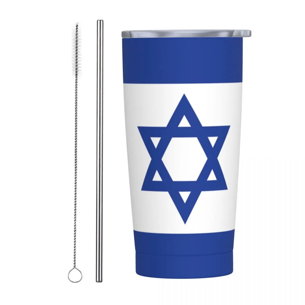 Israel National ISR IL Israeli Tumbler Vacuum Insulated Thermal Cup Vacuum Flask Office Home Mug Water Bottle, 20oz