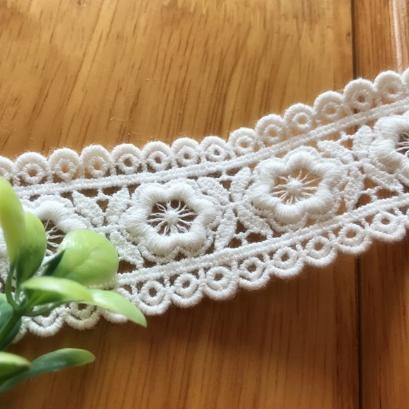 Small Cotton Thickened Lace, Water-soluble Embroidery Lace, DIY Wedding Dress, Home Sewing Accessories, RS4757, 10Yards/Lot