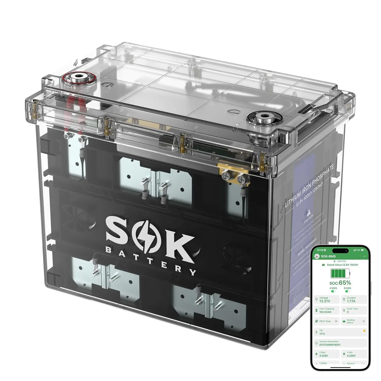 Batería de Litio Lifepo4 de 12 Voltios para RV, Más de 8000 Ciclos y Soporte Bluetooth, BMS Inteligente para RV, Solar, Remolque, Personalizable