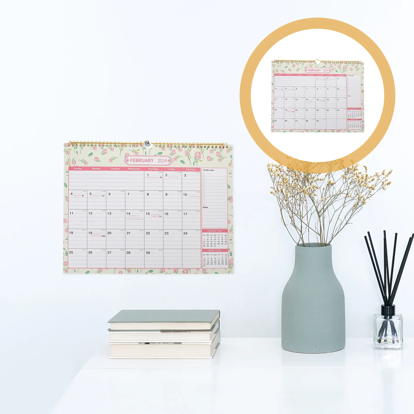 2024 Wall Calendar Monthly Calendar Wall Hanging Calendar Planner Modern Desktop Daily Calendar Notepad For Daily Home Office