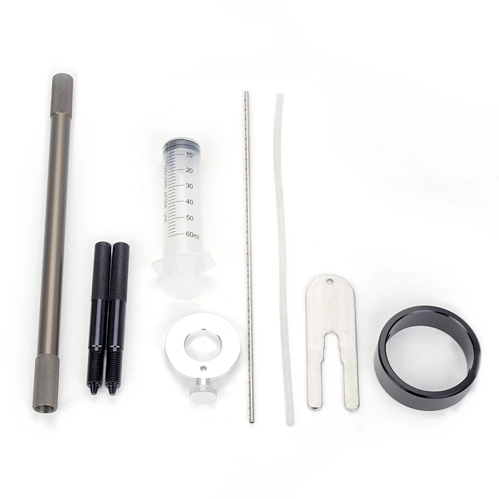 MUGE-Strumento del compressore della molla della forcella per moto e kit di strumenti del livello dell'olio della forcella per la riparazione della sospensione anteriore EM1091