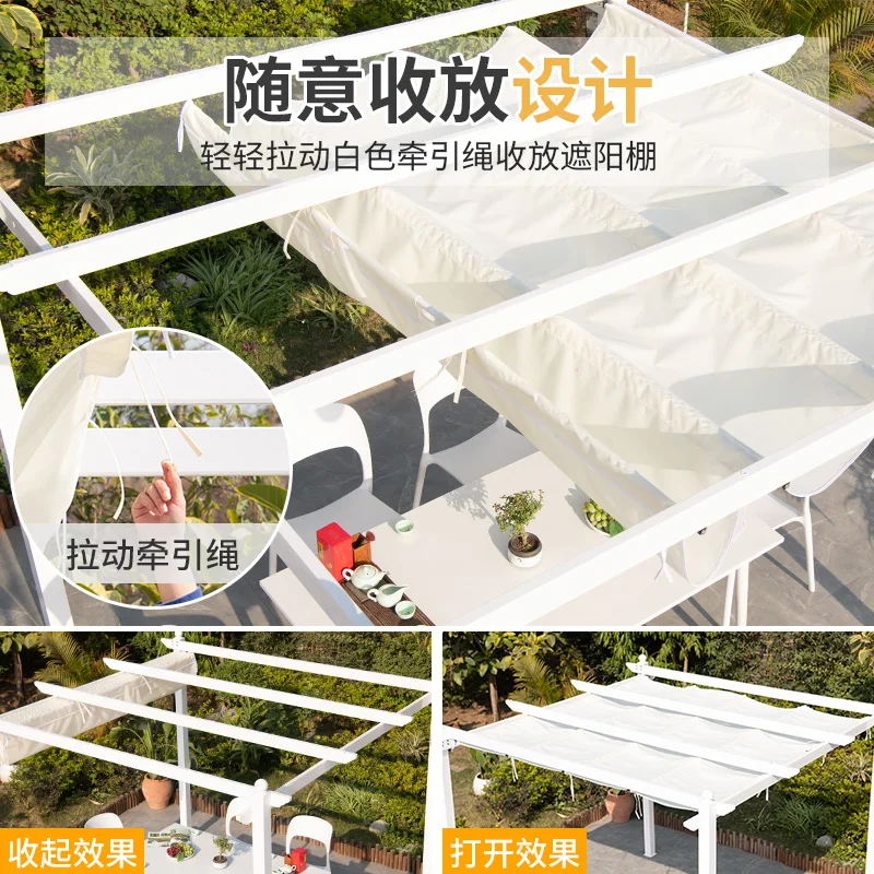 1Aluminum alloy grape rack outdoor awning courtyard outdoor garden design roof canopy villa parking car shed