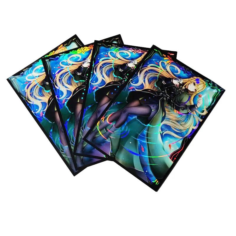 

50 PCS Holographic Anime Card Sleeves 63mm x 90mm Top Loading Inner Trading Card Sleeves for YGO Japanese Size Card Protector