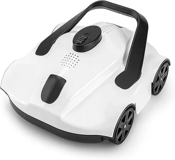 Wireless Robotic Pool Vacuum Cleaner Automatic Cleaning with Self-Parking Capabilities 90-Minute Runtime Fast Water Filtration