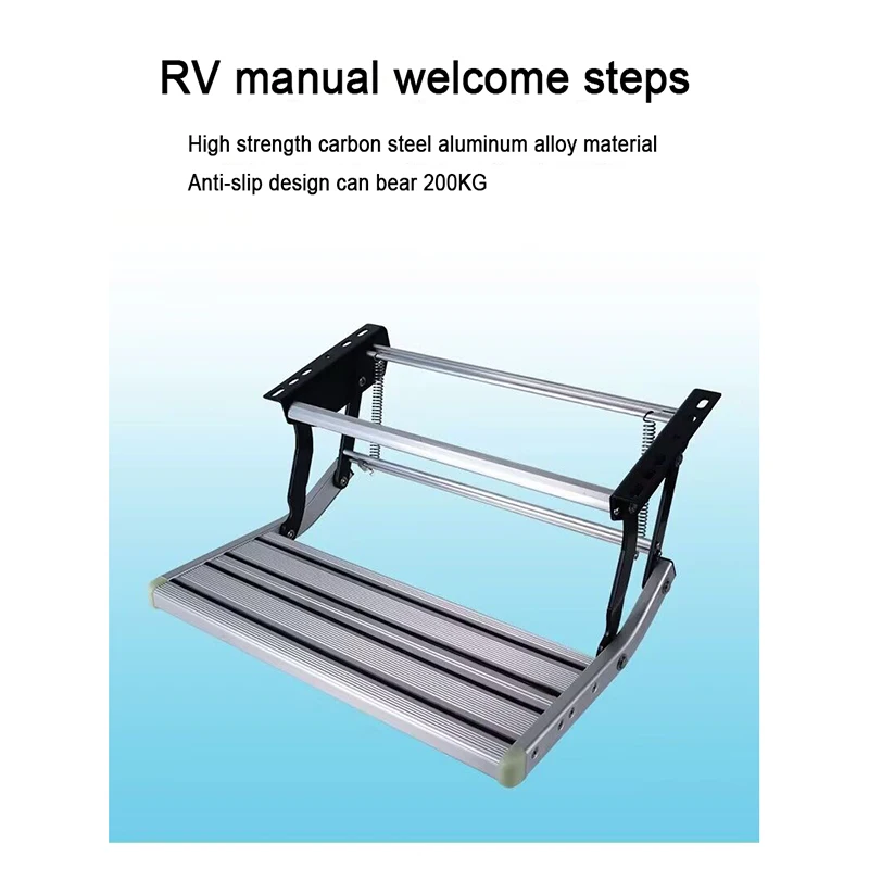 

Safety Non-Slip Simple Pedal RV Folding Step Board Aluminum Alloy Manually Shrink Single-Layer Pedal Car Modification