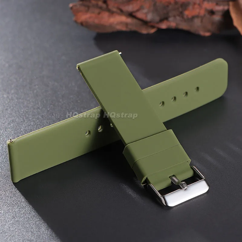 Silicone Strap 12mm 14mm 16mm 18mm 19mm 20mm 22mm 24mm Rubber Watch Band Quick Release Bracelet Waterproof Sport Soft Bracelet