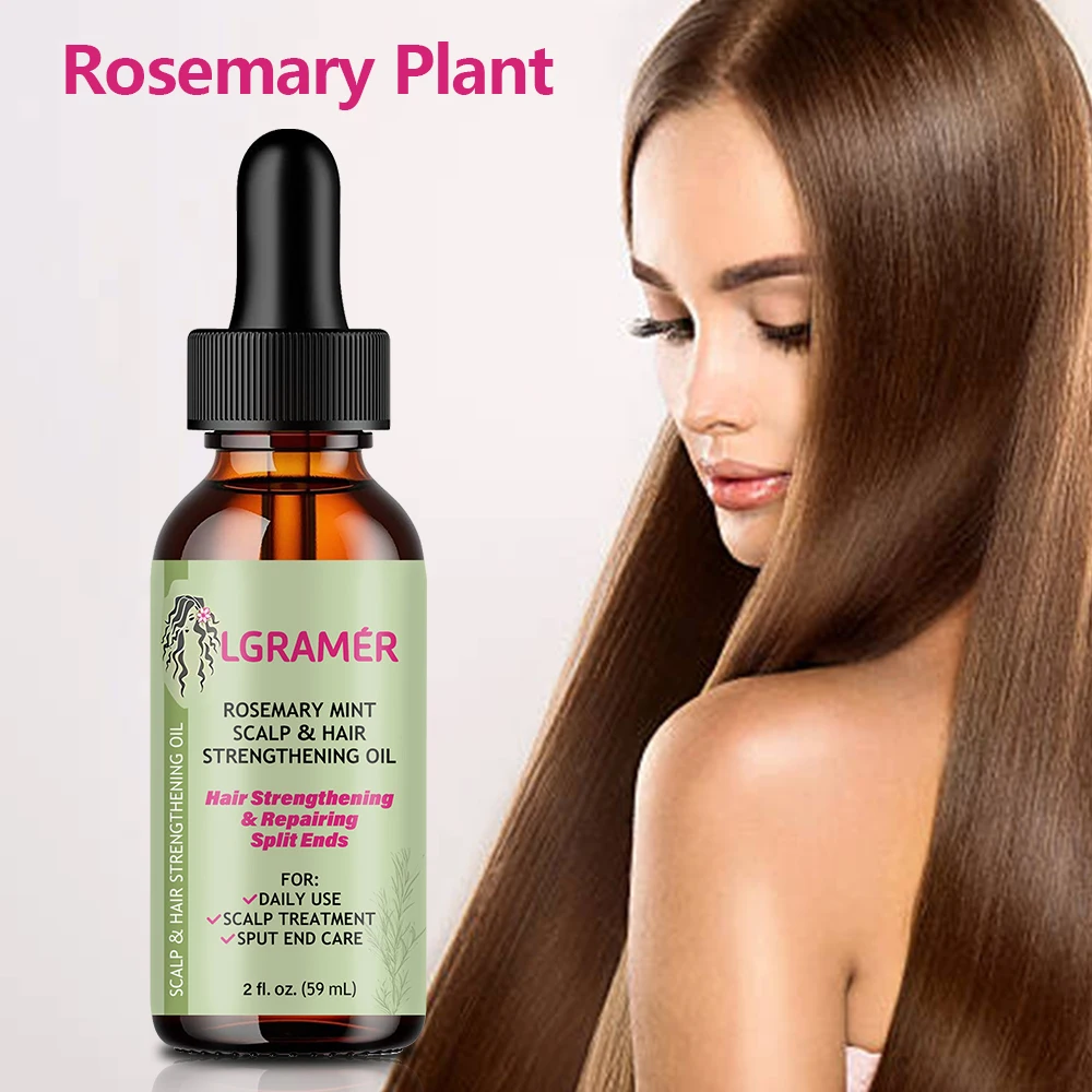 LGRAMER Rosemary Hair Care Essential Oil Extracted From Natural Plants Strengthens Hair and Repairs Split Ends