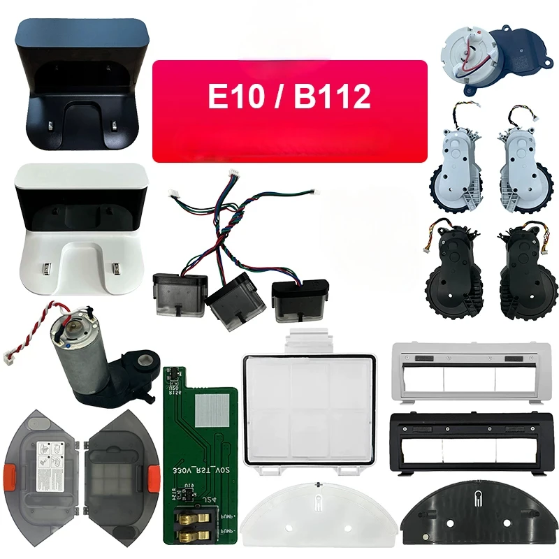 Second-hand For Xiaomi E10 B112 Robot Cleaner, Roller Side Brush Wheel Battery Water Tank Dust Bin Charging Dock Main Board Kit