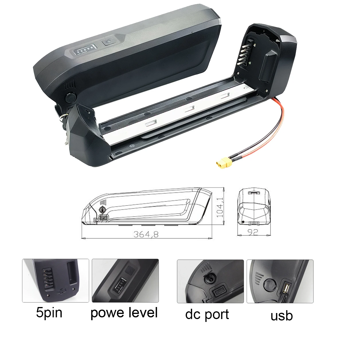 Hailong 1-2 Side Open 36V 48V 10.4Ah 12.8Ah 14Ah Down tube Battery for EMTB Trike E-cargo Battery