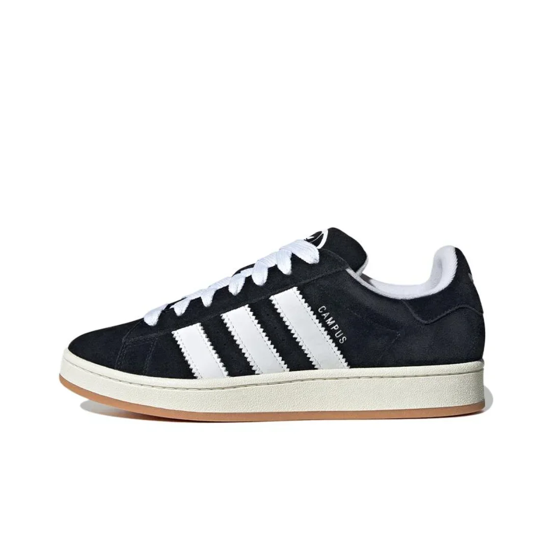 Adidas CAMPUS 00s Men's and Women's Low Top Boardshorts Abrasion Resistant Slip Resistant Casual Shoes Black and White Colorway