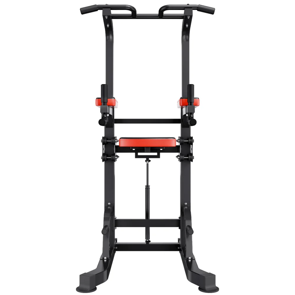 Ye Pull Up Bar, 330 LBS Power Tower Dip Station with H-Shaped Stable Base & Assistance Platform, 9-Level Adjustable Height for Back Workout, 3-Level Adjustable Elbow Pads