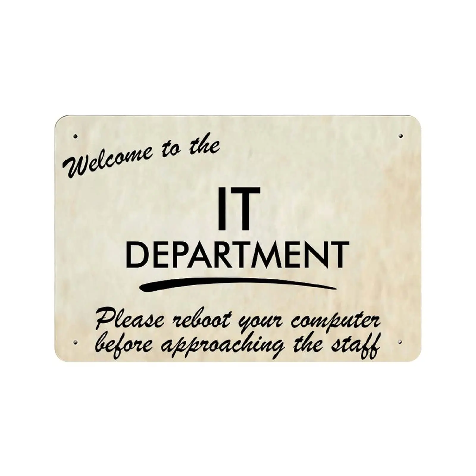 

IT Department Office Metal Tin Sign Retro Poster Vintage Metal Plaque Wall Decor Gift For Bathroom Restaurant Farm Bedroom Schoo