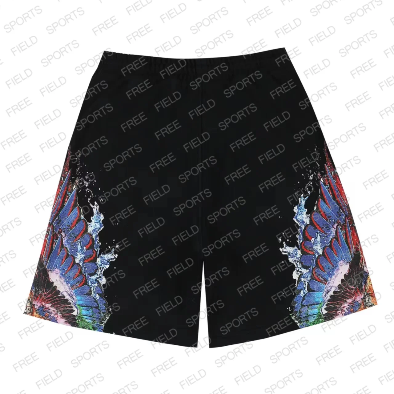 American Street Trends Fashion Shorts Unisexy Marcelo Burlon Short Pants Men Water Droplet Wing Graphic Drawstring Waist Shorts