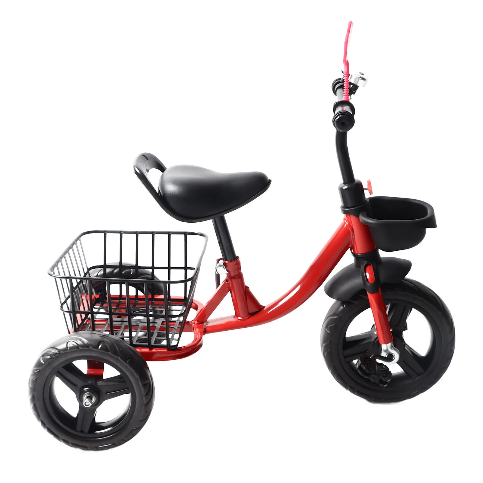 

Kids Tricycle Ergonomic Toddler Trike Metal Polyurethane Fun Comfortable Grip with Storage Basket for 1‑6 Years Old for