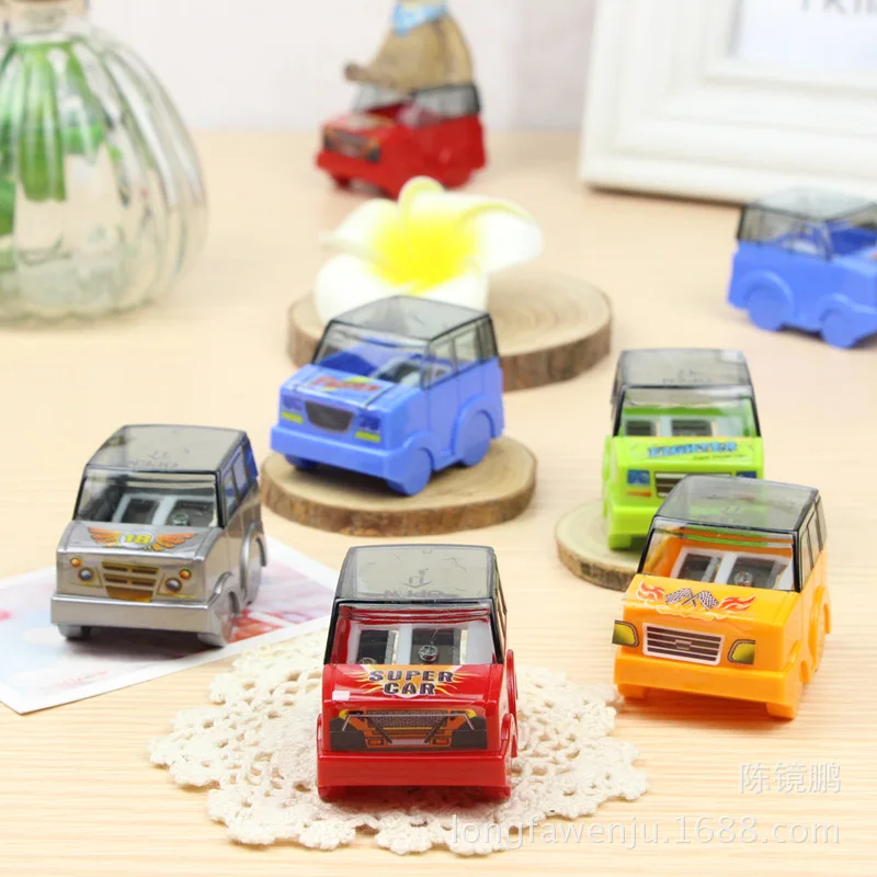 2PCS Cartoon car styling Pencil Sharpener Creative Stationery Pencil Sharpener Cutter School Office Supplies