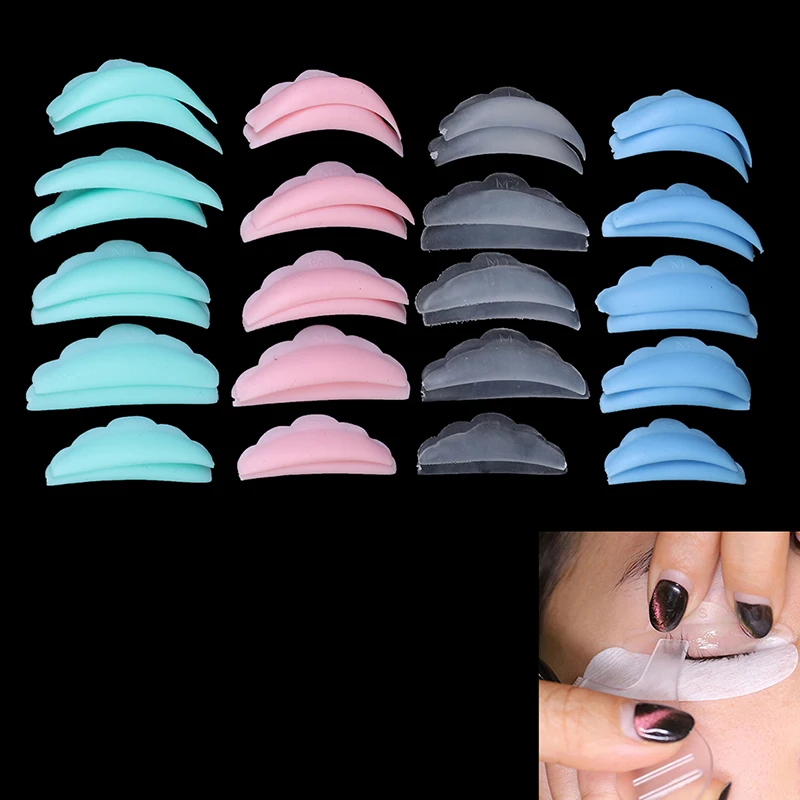 5pairs Silicone Eyelash Perm Pad Recycling Lashes Rods Shield Lifting 3D Eyelash Curler Perming Accessories Applicator