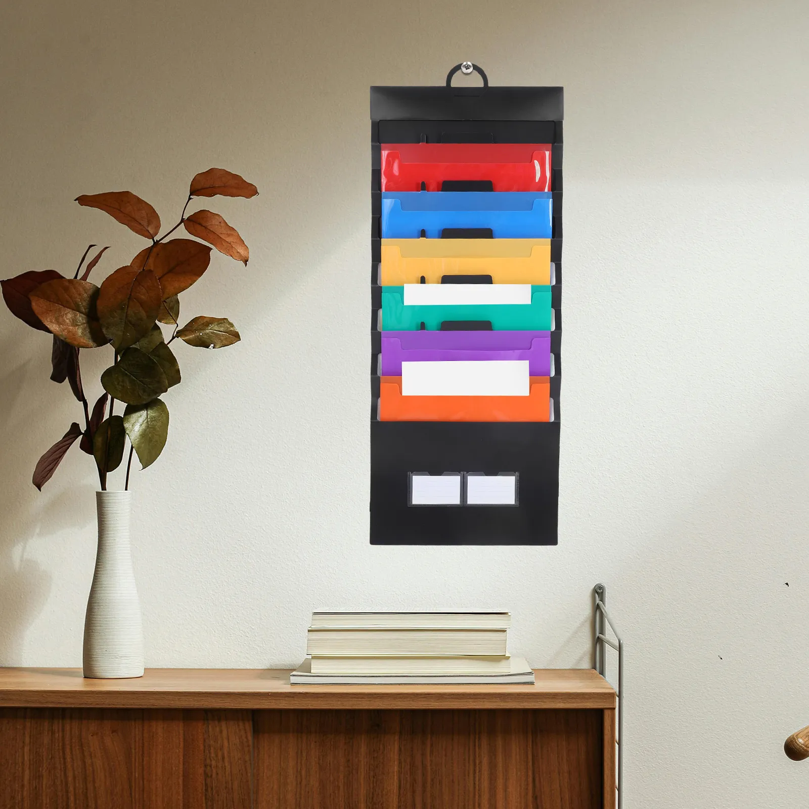 

Rainbow 6 Pocket Expandable Accordion File Organizer Wall Mounted Hanging Folder for Office Letter Size Files Portable Document