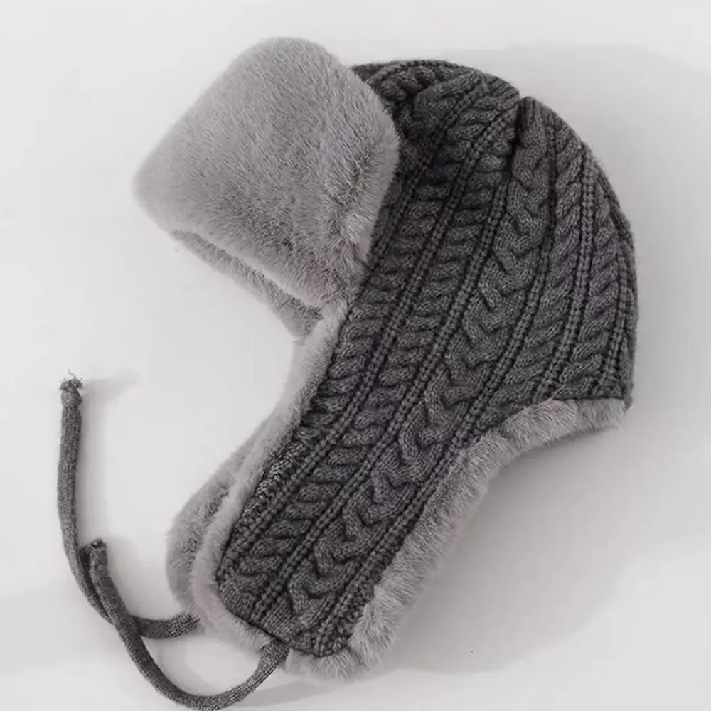 Универсальная теплая удлиненная шапка для защиты ушей, вязаная утолщенная шапка Lei Feng, велосипедная морозостойкая шапка для женщин