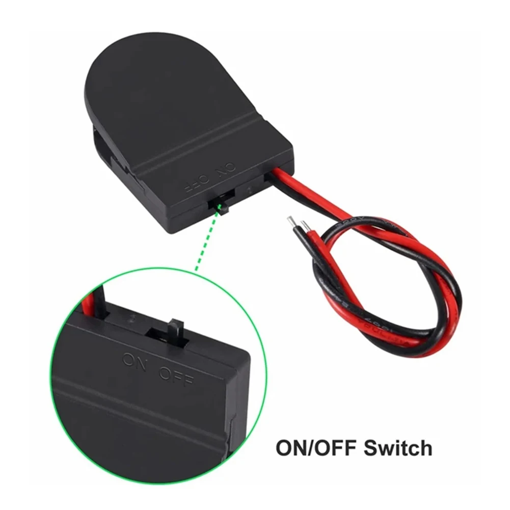 CR2032 LIR2032 Button Coin Cell Battery Socket Holder Case With Switch Leads 3V ON-OFF Switch Battery Box