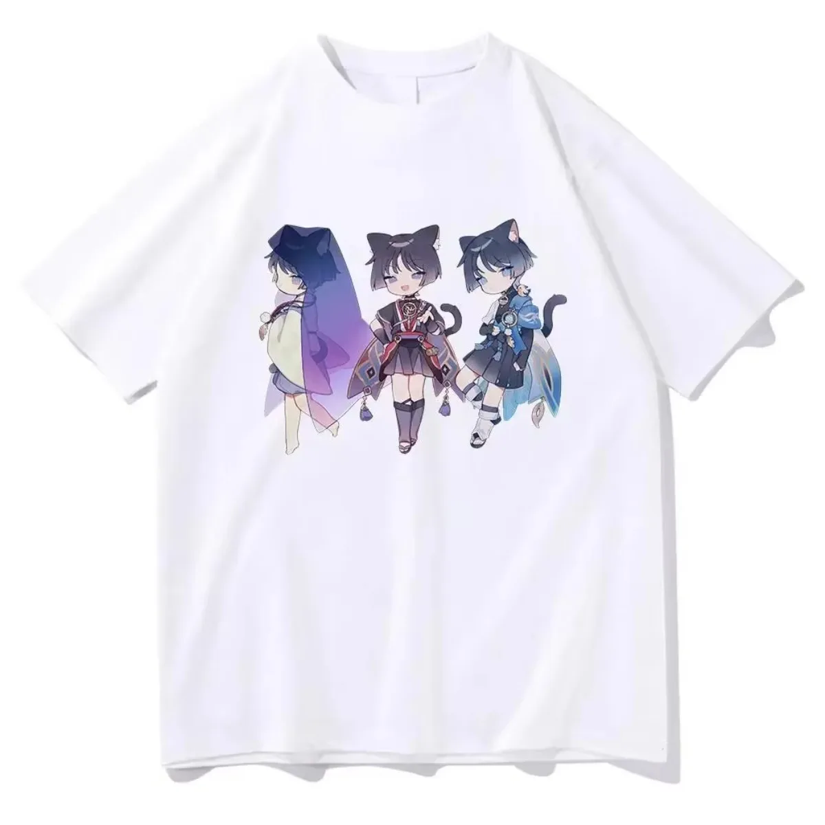 Genshin Impact T-shirt Women Harajuku Cartoon Graphic Wanderer Clothing Unisex Anime Scaramouche Clothes Kawaii T-Shirt Tops
