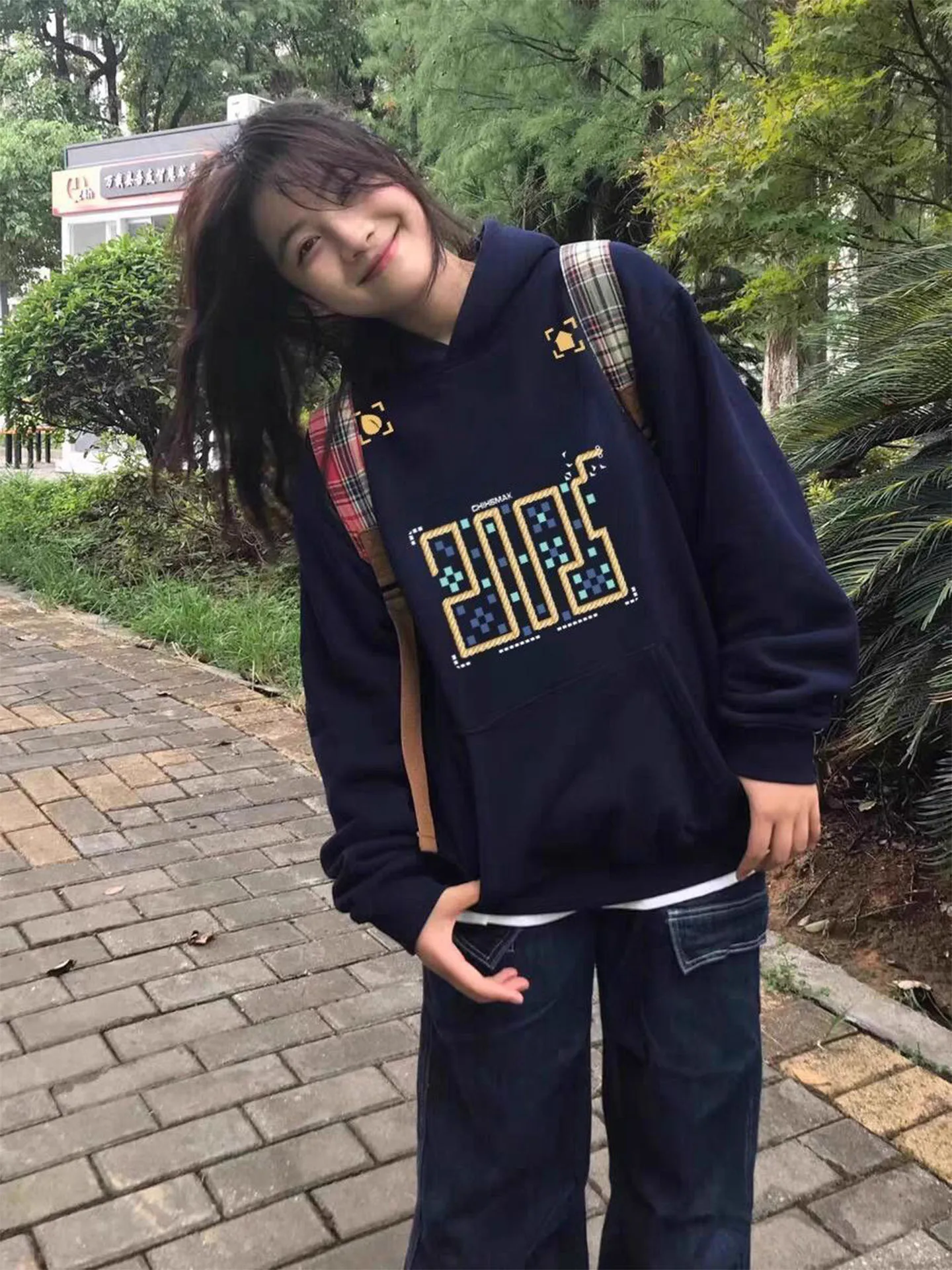 Felpa con cappuccio pesante da donna Nuovo autunno inverno Lazy Sle Letter Print Jaet Long Sve Vestibilità regolare Pendolarismo Sle